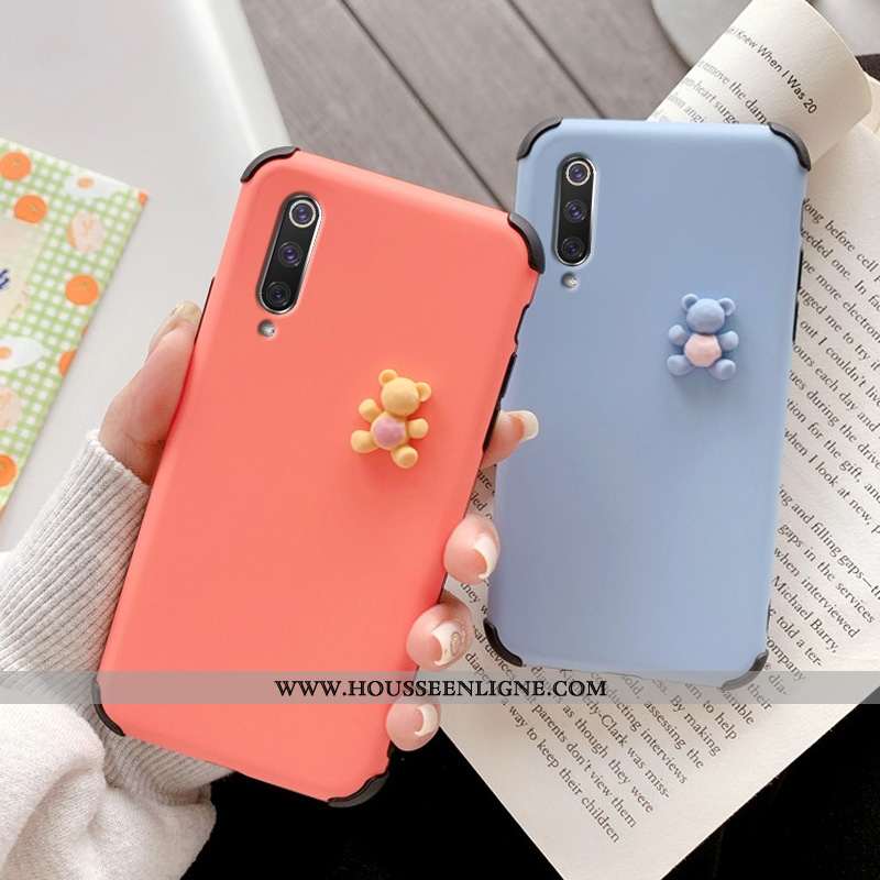 Housse Xiaomi Mi 9 Se Créatif Dessin Animé Charmant Silicone Dimensionnel Protection Ours Bleu