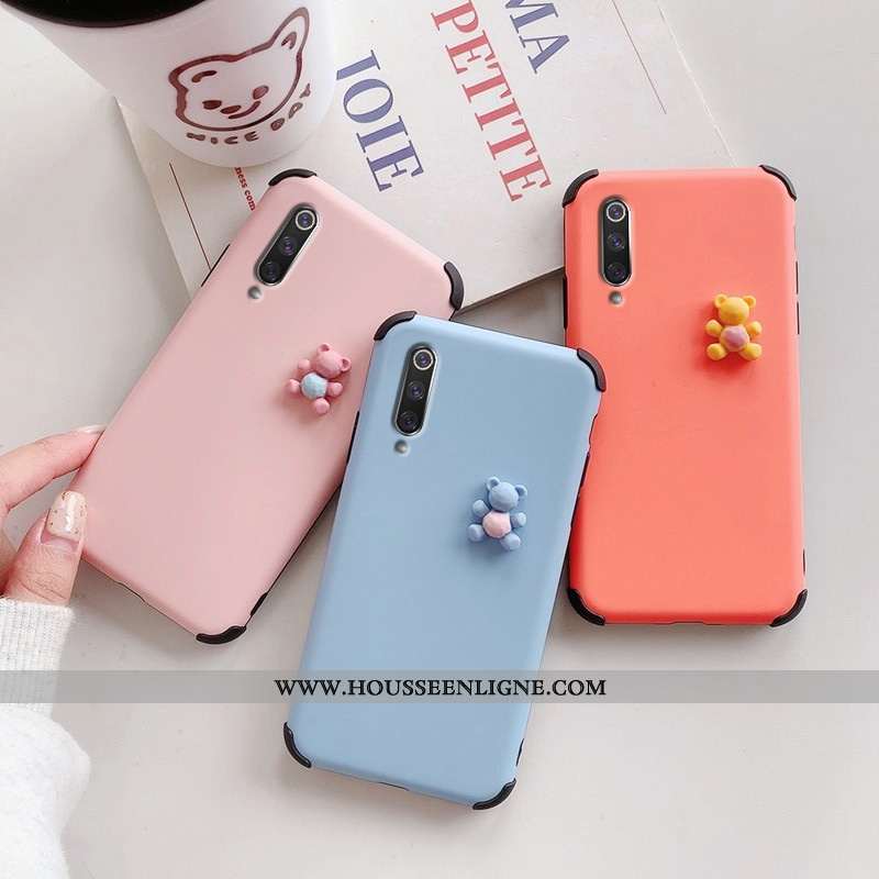 Housse Xiaomi Mi 9 Se Créatif Dessin Animé Charmant Silicone Dimensionnel Protection Ours Bleu