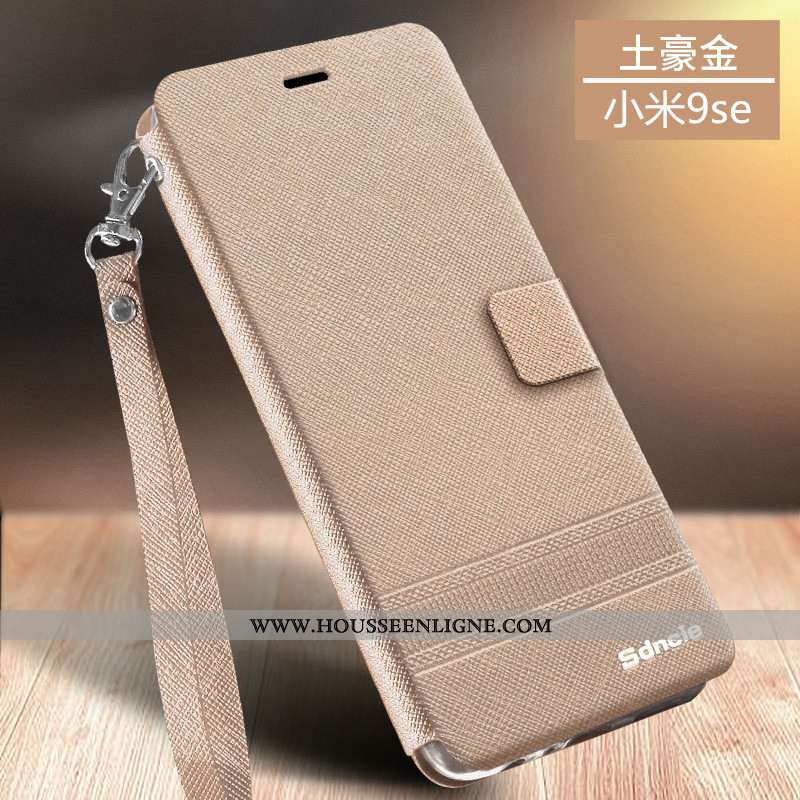 Housse Xiaomi Mi 9 Se Fluide Doux Protection Incassable Coque Tendance Clamshell Cuir Rose