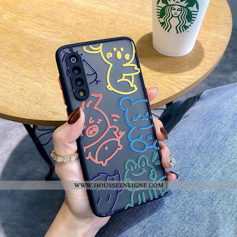 Housse Xiaomi Mi 9 Silicone Transparent Dessin Animé Délavé En Daim Net Rouge Vent Bleu