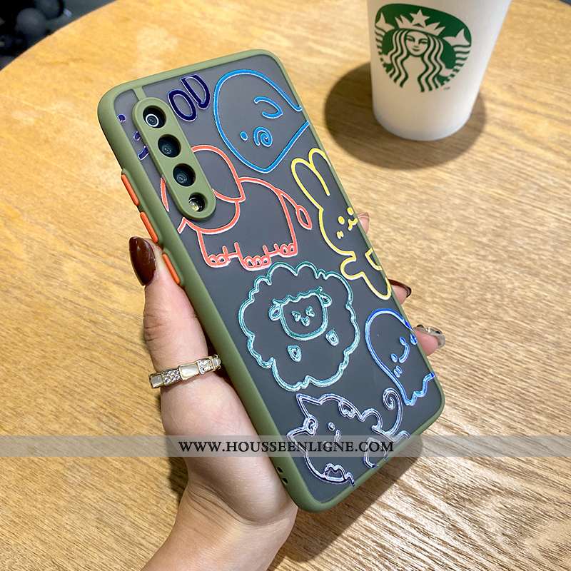 Housse Xiaomi Mi 9 Silicone Transparent Dessin Animé Délavé En Daim Net Rouge Vent Bleu