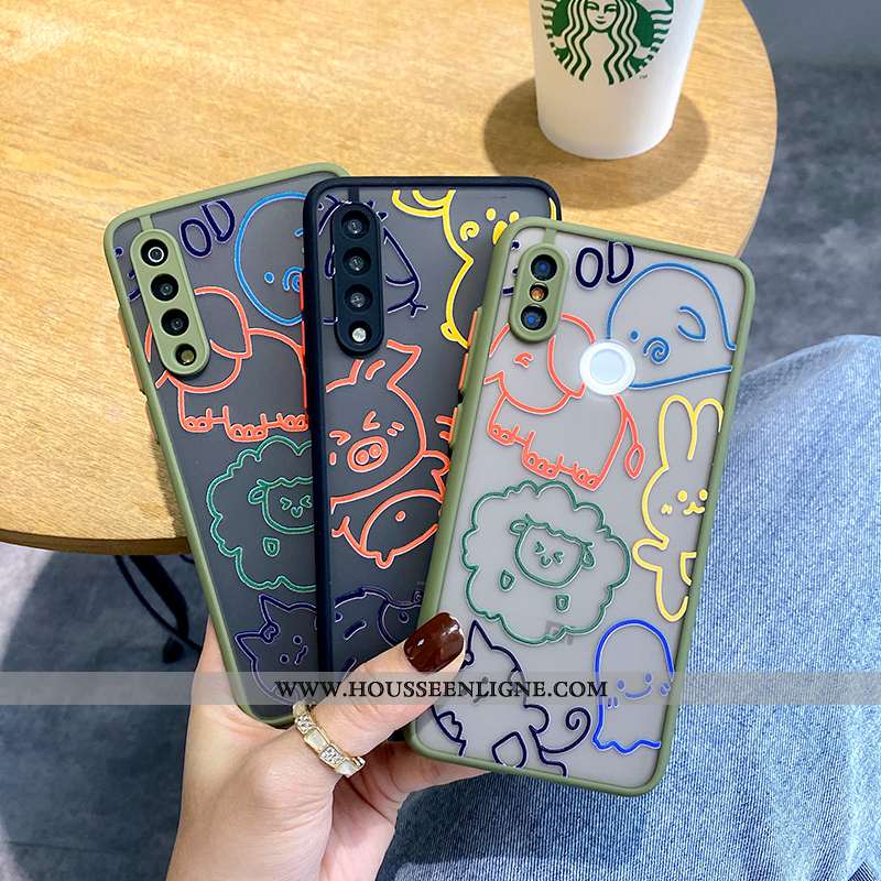 Housse Xiaomi Mi 9 Silicone Transparent Dessin Animé Délavé En Daim Net Rouge Vent Bleu