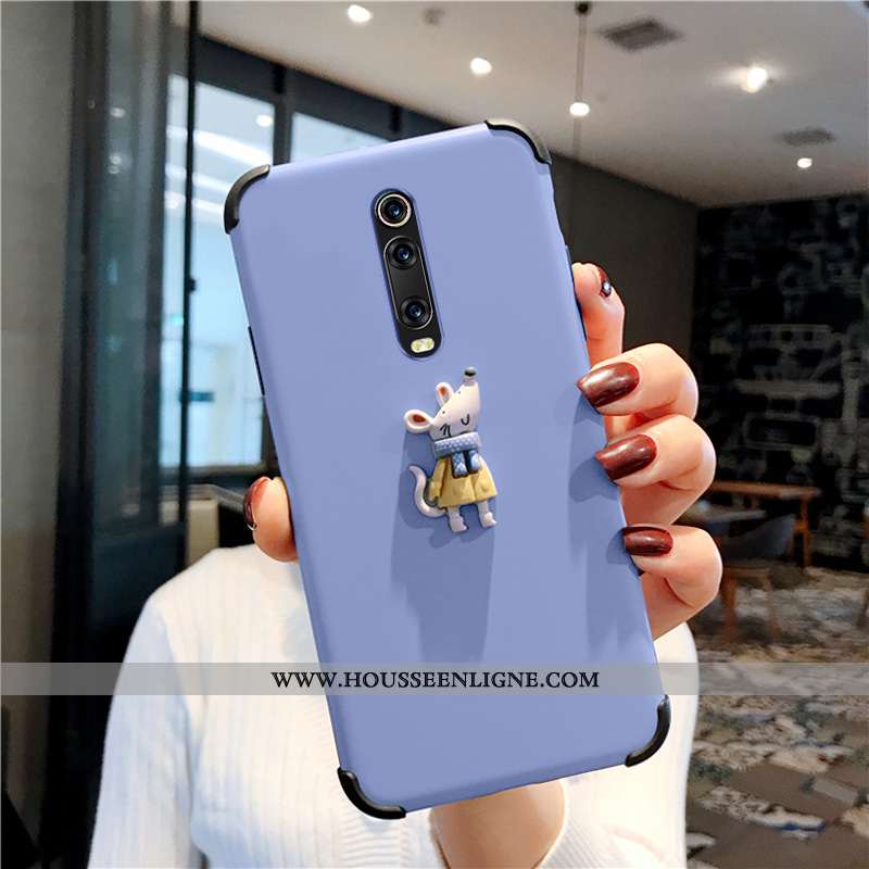 Housse Xiaomi Mi 9t Créatif Dessin Animé Petit Rat Net Rouge Charmant Téléphone Portable Bleu