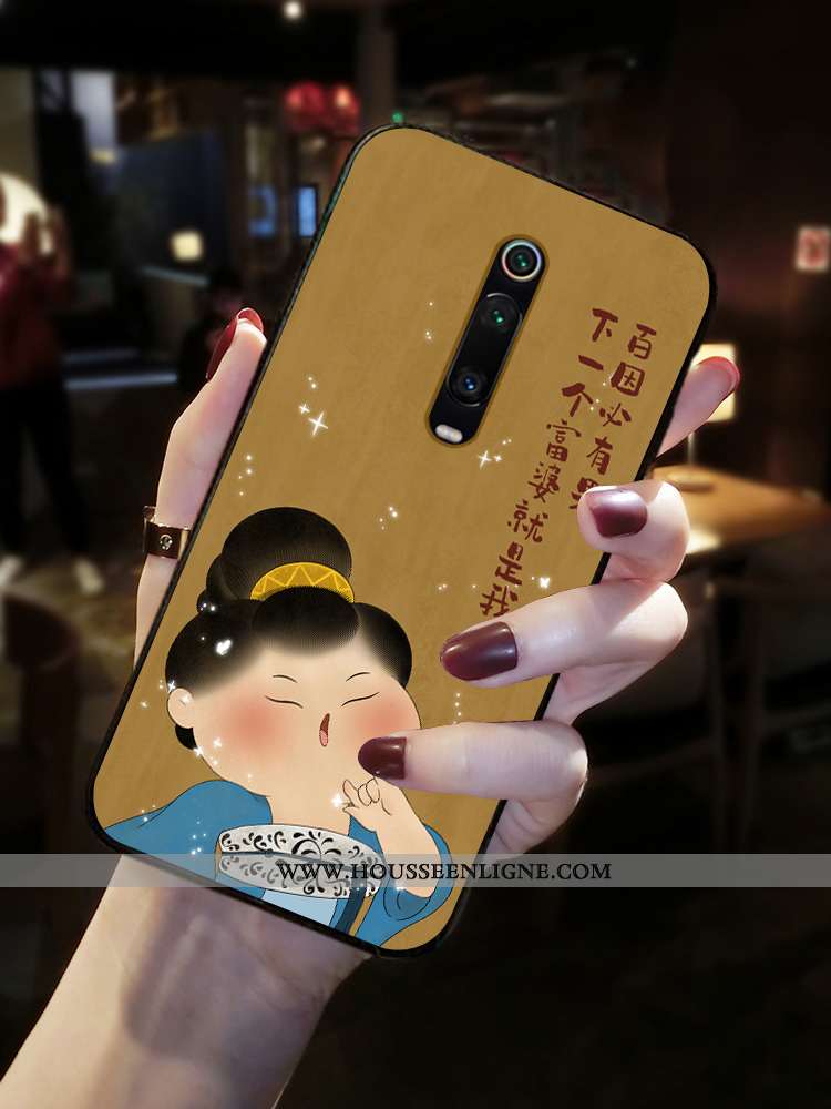 Housse Xiaomi Mi 9t Créatif Tendance Étui Fluide Doux Tout Compris Protection Petit Marron