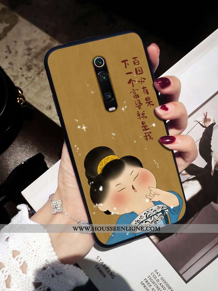 Housse Xiaomi Mi 9t Créatif Tendance Étui Fluide Doux Tout Compris Protection Petit Marron