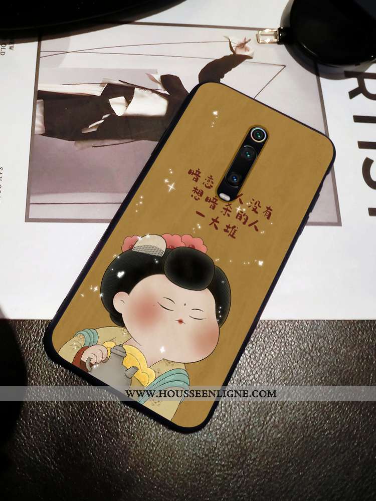 Housse Xiaomi Mi 9t Créatif Tendance Étui Fluide Doux Tout Compris Protection Petit Marron