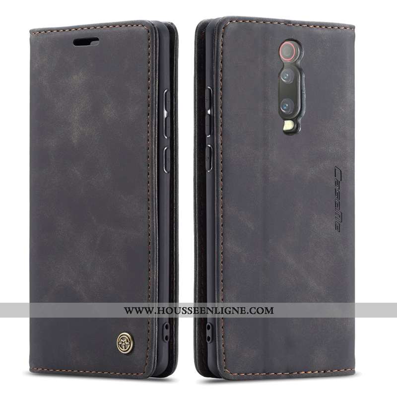 Housse Xiaomi Mi 9t Cuir Vin Rouge Carte Téléphone Portable Étui Coque Bordeaux