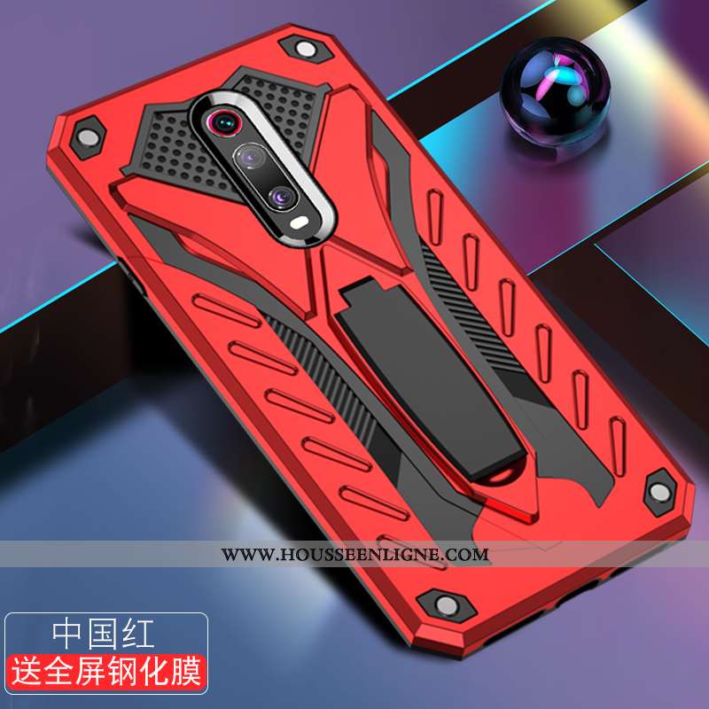 Housse Xiaomi Mi 9t Délavé En Daim Créatif Étui Téléphone Portable Protection Petit Tendance Rouge
