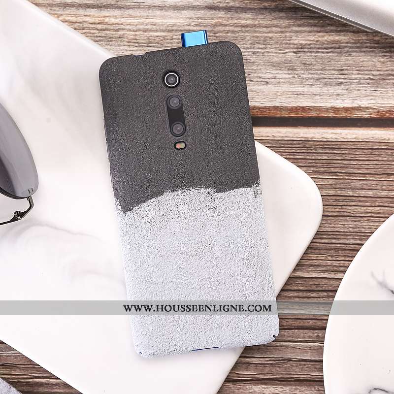 Housse Xiaomi Mi 9t Délavé En Daim Personnalité Ultra Petit Légère Coque Bleu