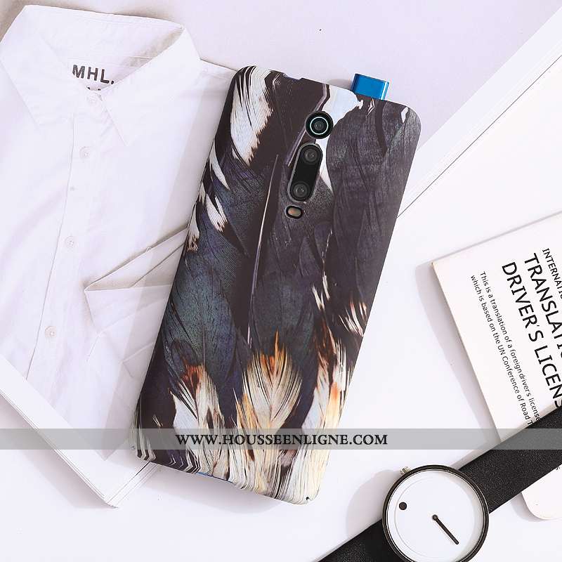 Housse Xiaomi Mi 9t Délavé En Daim Personnalité Ultra Petit Légère Coque Bleu