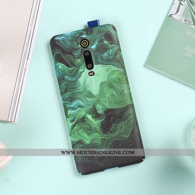 Housse Xiaomi Mi 9t Délavé En Daim Personnalité Ultra Petit Légère Coque Bleu