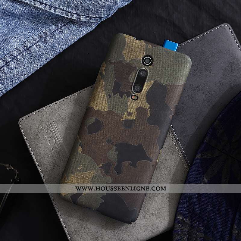 Housse Xiaomi Mi 9t Délavé En Daim Personnalité Ultra Petit Légère Coque Bleu