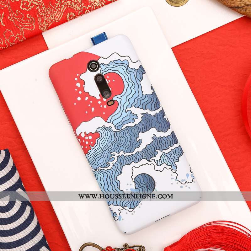 Housse Xiaomi Mi 9t Délavé En Daim Personnalité Ultra Petit Légère Coque Bleu