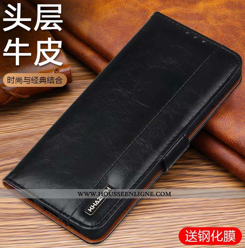 Housse Xiaomi Mi 9t Fluide Doux Cuir Véritable Reversible Petit Incassable Téléphone Portable Rouge