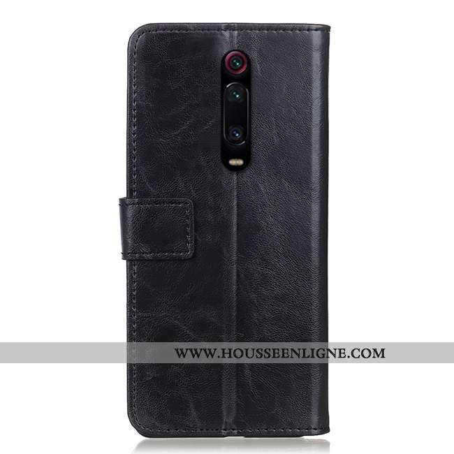 Housse Xiaomi Mi 9t Fluide Doux Cuir Véritable Reversible Petit Incassable Téléphone Portable Rouge