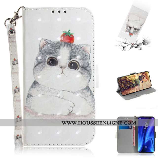 Housse Xiaomi Mi 9t Mode Charmant Téléphone Portable Cuir Tout Compris Blanc Incassable Blanche