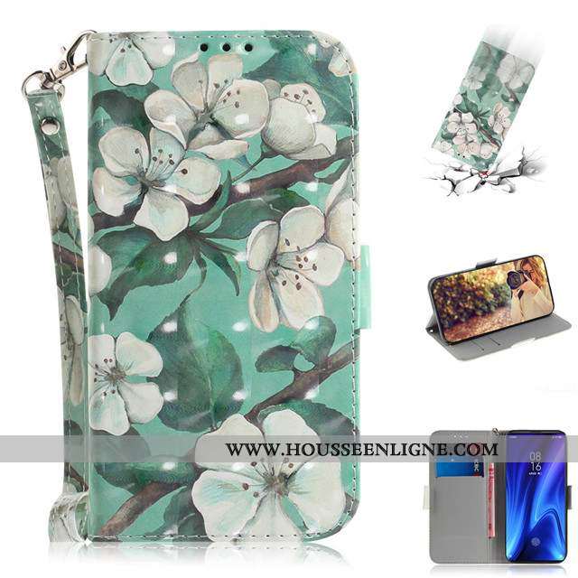 Housse Xiaomi Mi 9t Mode Charmant Téléphone Portable Cuir Tout Compris Blanc Incassable Blanche