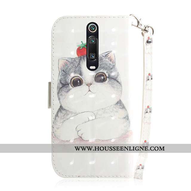 Housse Xiaomi Mi 9t Mode Charmant Téléphone Portable Cuir Tout Compris Blanc Incassable Blanche