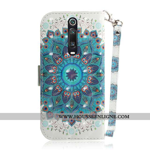 Housse Xiaomi Mi 9t Mode Charmant Téléphone Portable Cuir Tout Compris Blanc Incassable Blanche