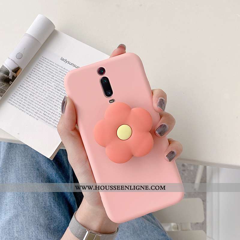 Housse Xiaomi Mi 9t Pro Créatif Fluide Doux Silicone Rouge Étui Coque Fleur Violet