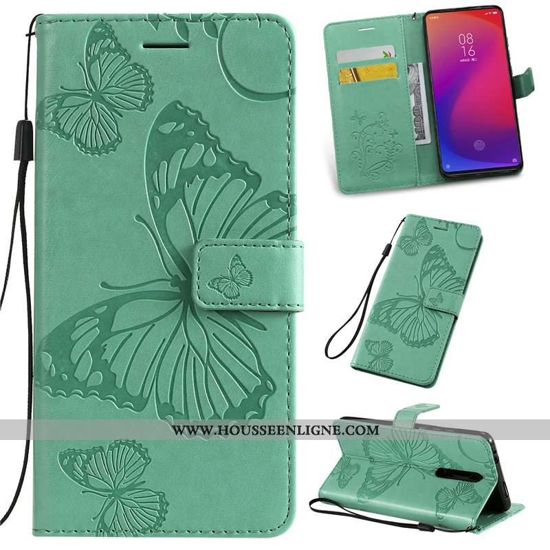 Housse Xiaomi Mi 9t Pro Cuir Petit Clamshell Rouge Téléphone Portable Étui Coque Beige