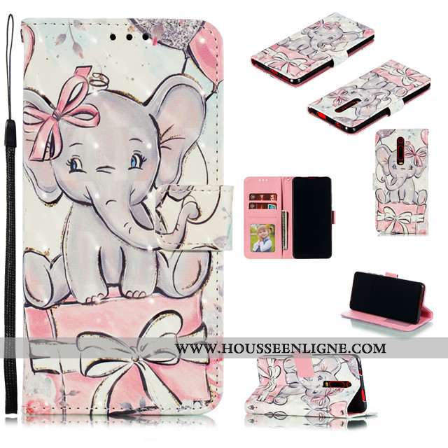 Housse Xiaomi Mi 9t Pro Cuir Silicone Incassable Peinture Tout Compris Rose Coque