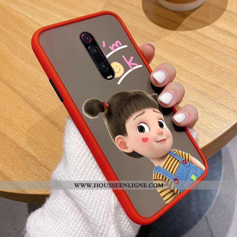 Housse Xiaomi Mi 9t Pro Délavé En Daim Personnalité Incassable Difficile Téléphone Portable Net Roug