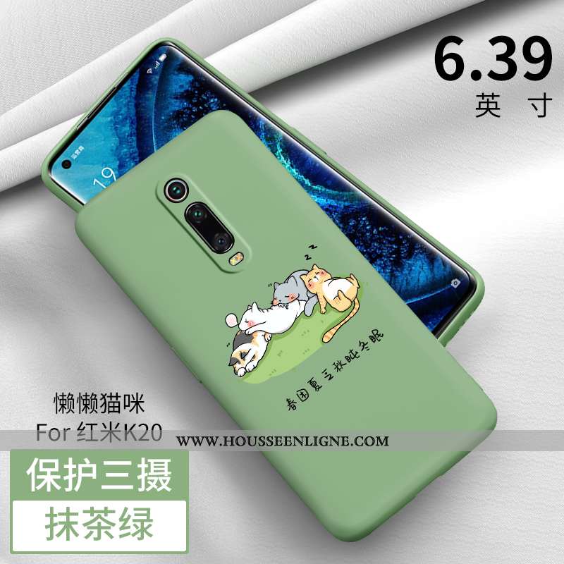 Housse Xiaomi Mi 9t Pro Fluide Doux Silicone Incassable Coque Délavé En Daim Téléphone Portable Vert