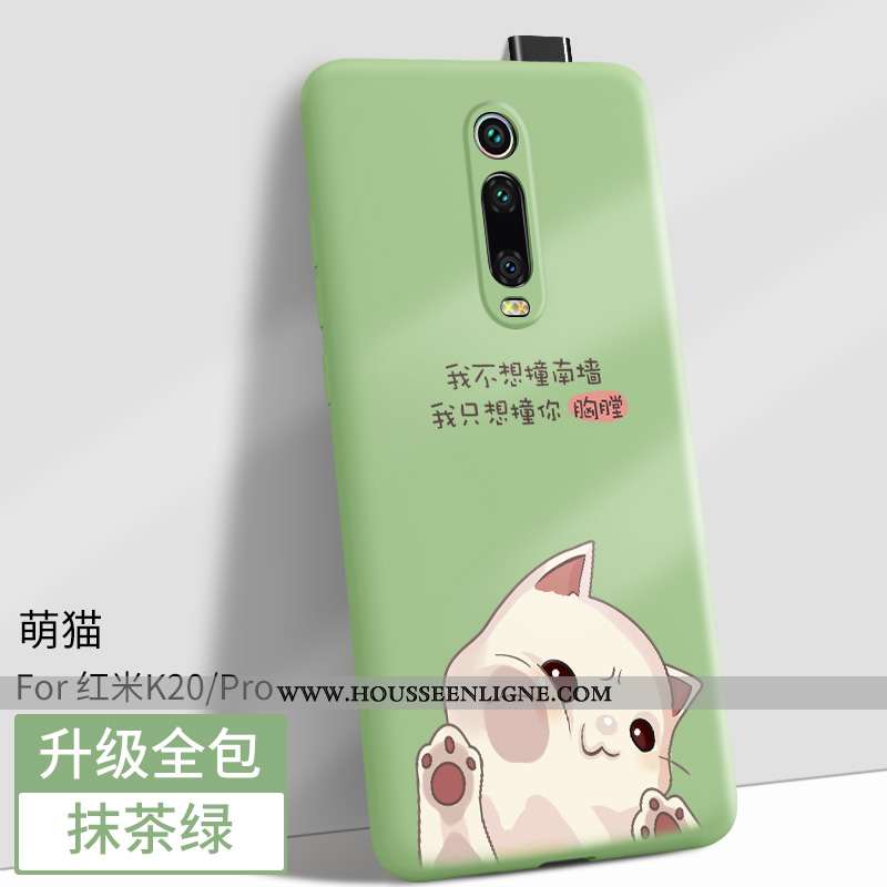 Housse Xiaomi Mi 9t Pro Fluide Doux Silicone Incassable Coque Délavé En Daim Téléphone Portable Vert