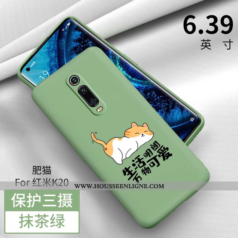 Housse Xiaomi Mi 9t Pro Fluide Doux Silicone Incassable Coque Délavé En Daim Téléphone Portable Vert
