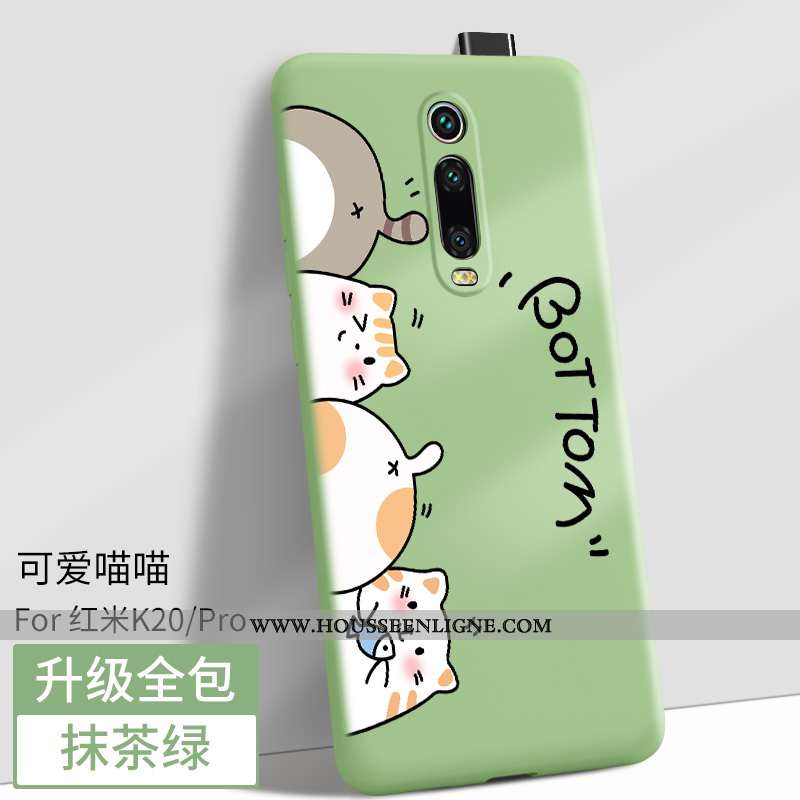 Housse Xiaomi Mi 9t Pro Fluide Doux Silicone Incassable Coque Délavé En Daim Téléphone Portable Vert