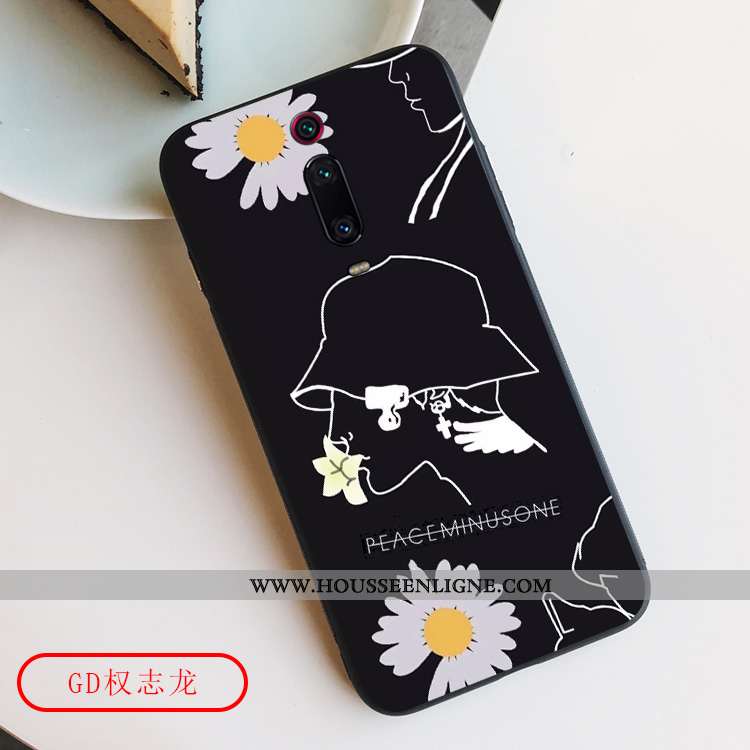 Housse Xiaomi Mi 9t Pro Fluide Doux Silicone Étui Rouge Coque Tendance Amoureux Noir