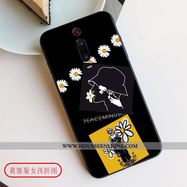 Housse Xiaomi Mi 9t Pro Fluide Doux Silicone Étui Rouge Coque Tendance Amoureux Noir