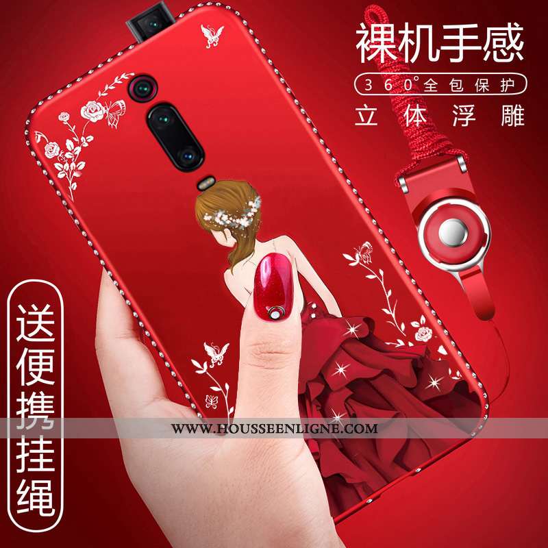 Housse Xiaomi Mi 9t Pro Légère Fluide Doux Grand Incassable Protection Rouge Net Rouge