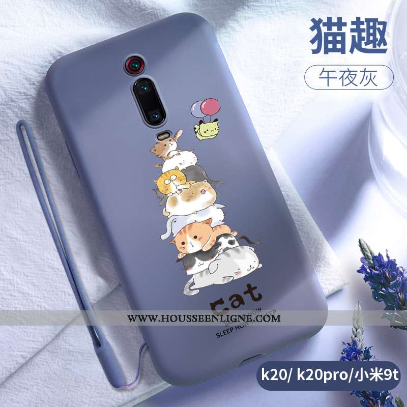 Housse Xiaomi Mi 9t Pro Personnalité Créatif Charmant Silicone Coque Rouge Délavé En Daim Gris