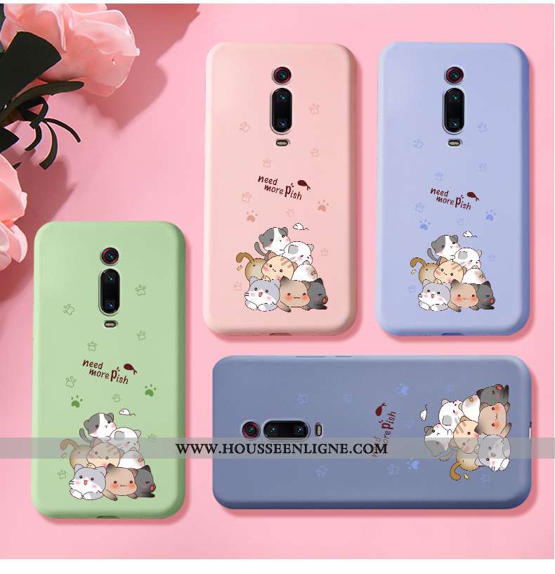 Housse Xiaomi Mi 9t Pro Personnalité Créatif Charmant Silicone Coque Rouge Délavé En Daim Gris