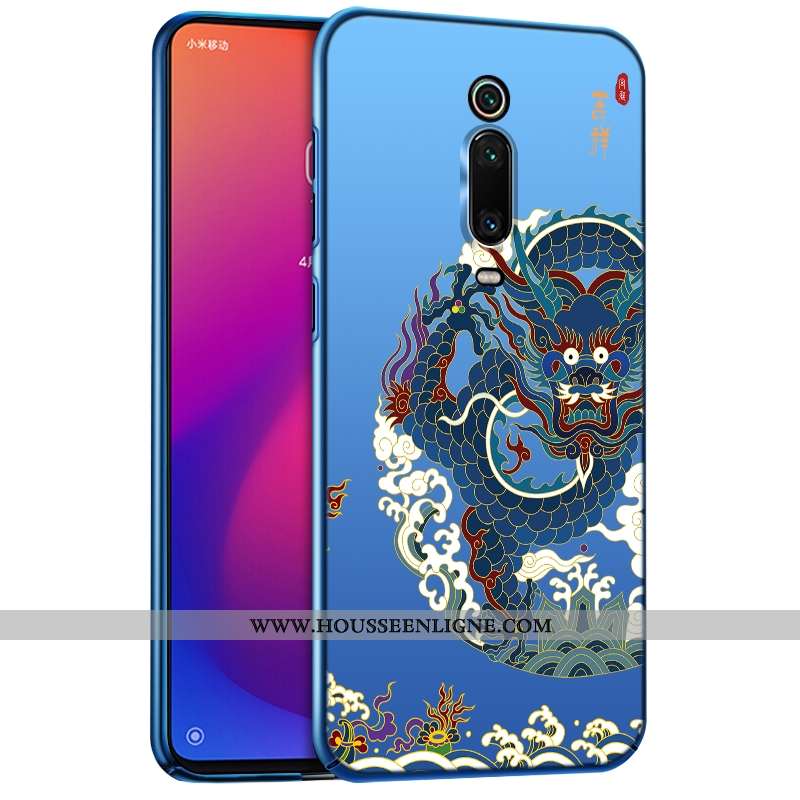 Housse Xiaomi Mi 9t Pro Silicone Protection Légère Bleu Rouge Délavé En Daim Style Chinois