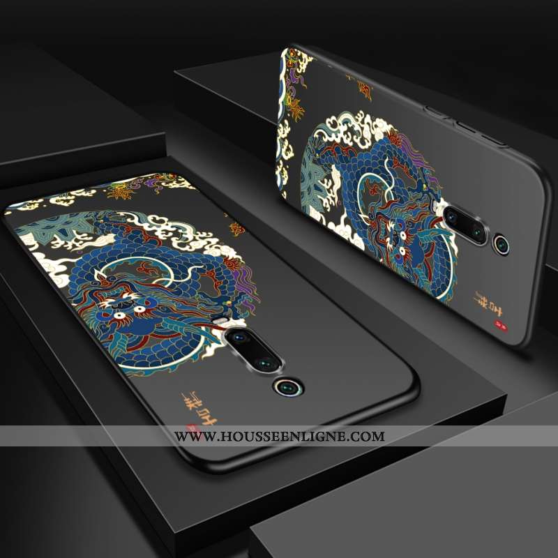 Housse Xiaomi Mi 9t Pro Silicone Protection Légère Bleu Rouge Délavé En Daim Style Chinois