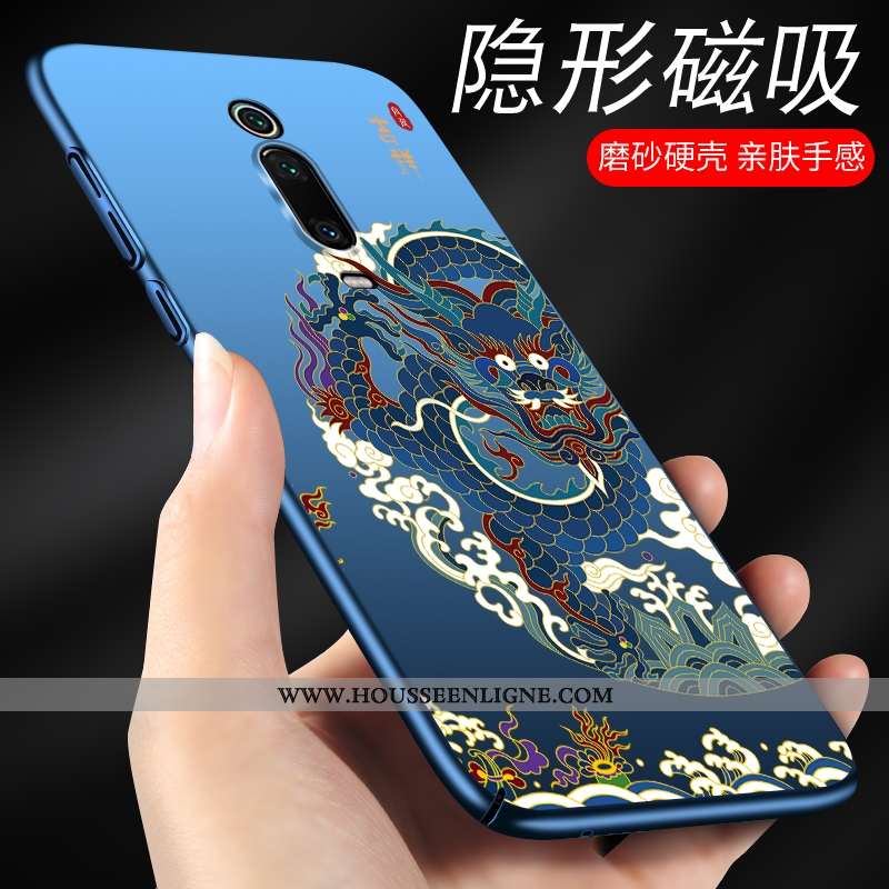 Housse Xiaomi Mi 9t Pro Silicone Protection Légère Bleu Rouge Délavé En Daim Style Chinois