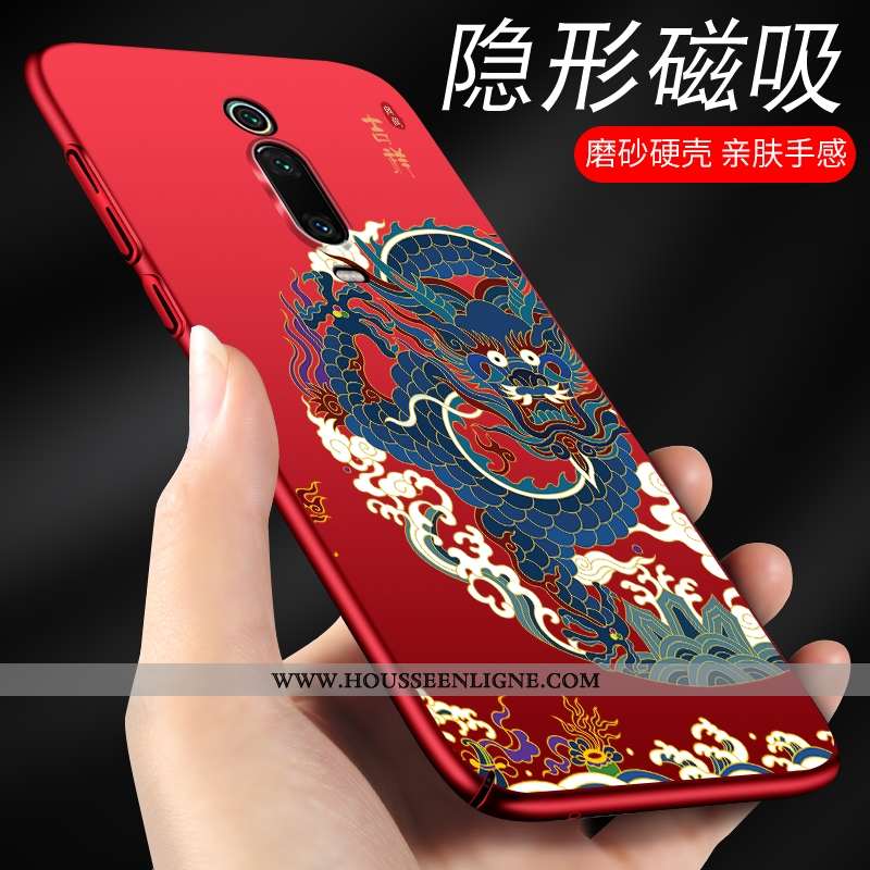 Housse Xiaomi Mi 9t Pro Silicone Protection Légère Bleu Rouge Délavé En Daim Style Chinois