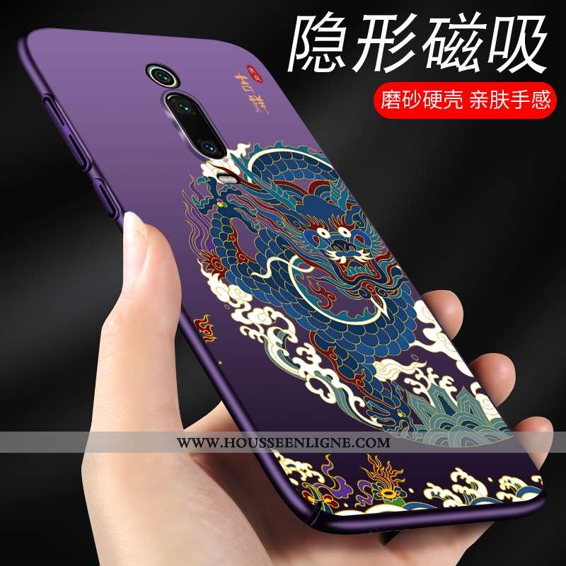 Housse Xiaomi Mi 9t Pro Silicone Protection Légère Bleu Rouge Délavé En Daim Style Chinois