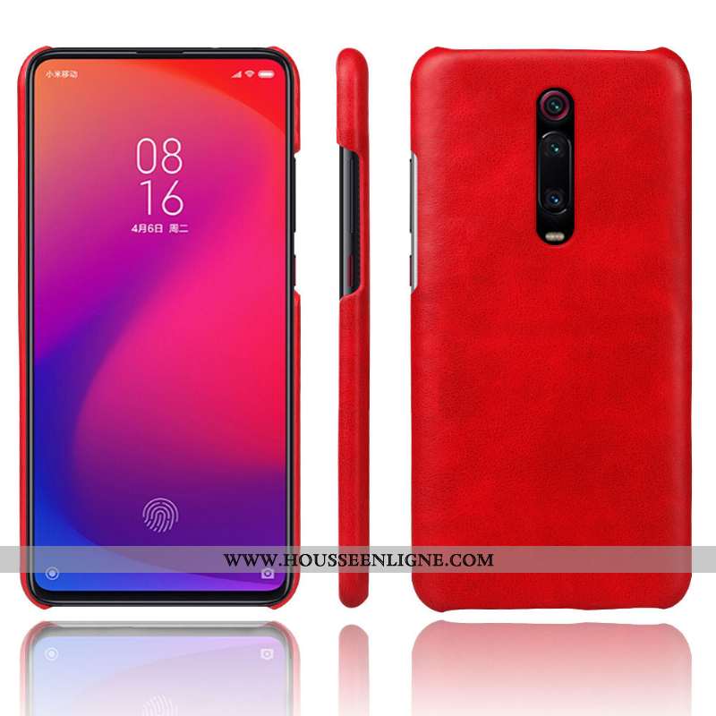 Housse Xiaomi Mi 9t Pro Vintage Cuir Coque Difficile Téléphone Portable Rouge Étui Marron