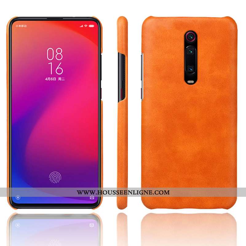 Housse Xiaomi Mi 9t Pro Vintage Cuir Coque Difficile Téléphone Portable Rouge Étui Marron