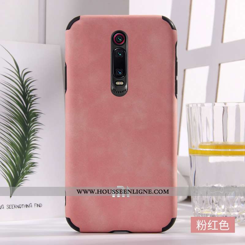 Housse Xiaomi Mi 9t Protection Cuir Mode Bleu Incassable Bordure Amoureux