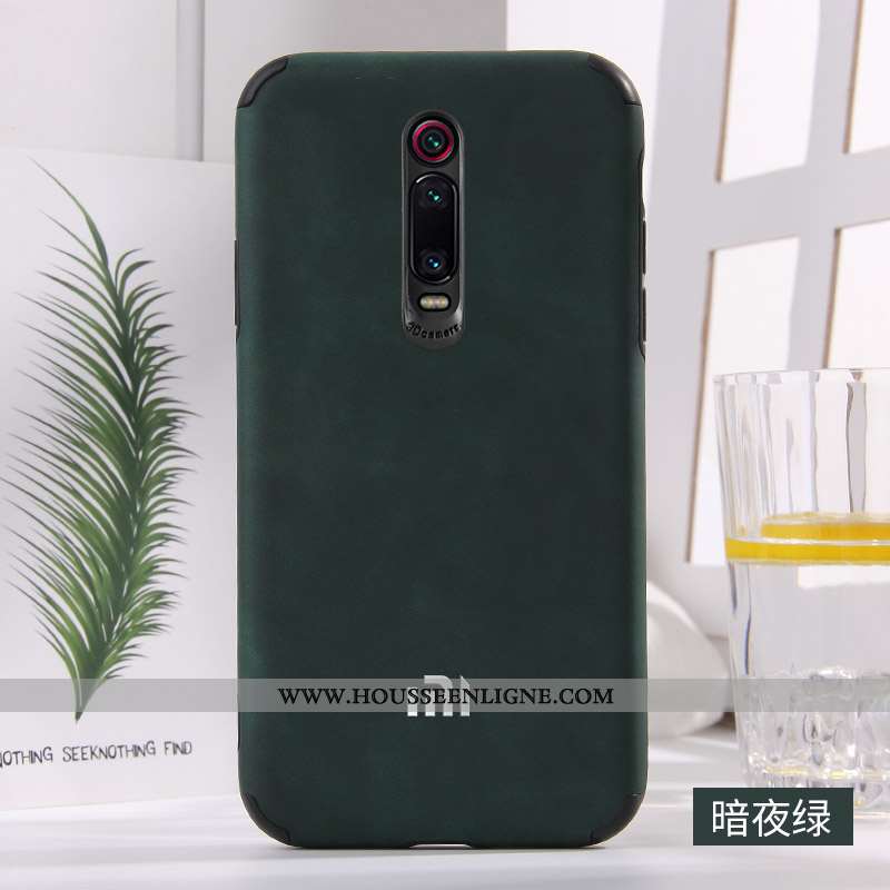 Housse Xiaomi Mi 9t Protection Cuir Mode Bleu Incassable Bordure Amoureux