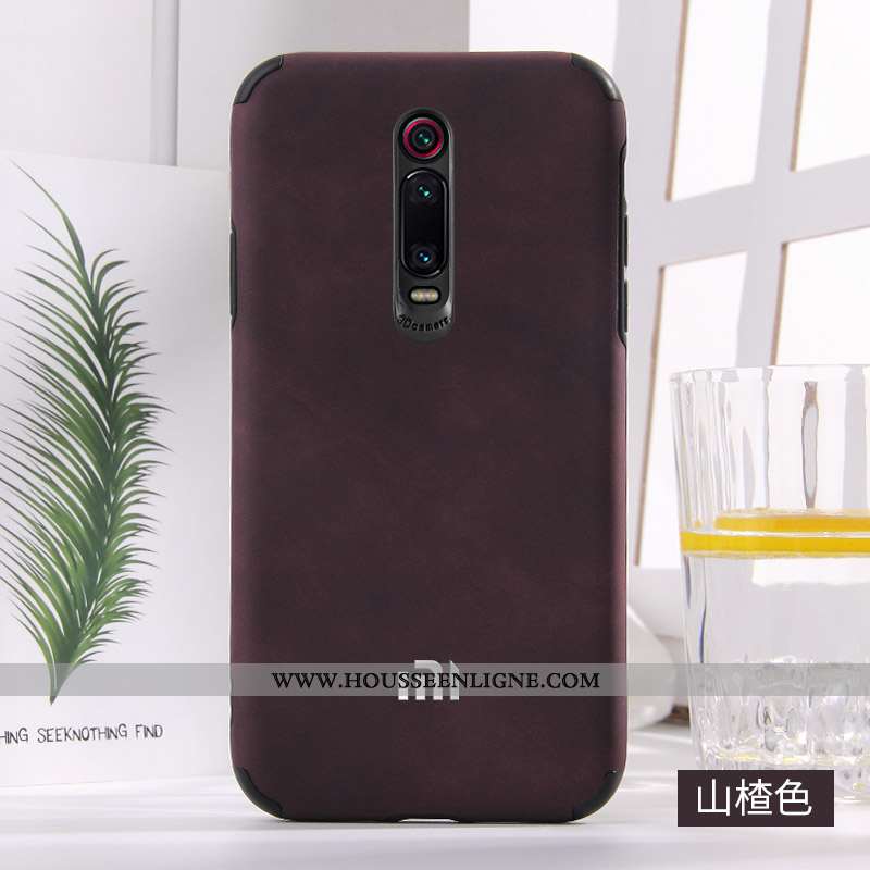 Housse Xiaomi Mi 9t Protection Cuir Mode Bleu Incassable Bordure Amoureux