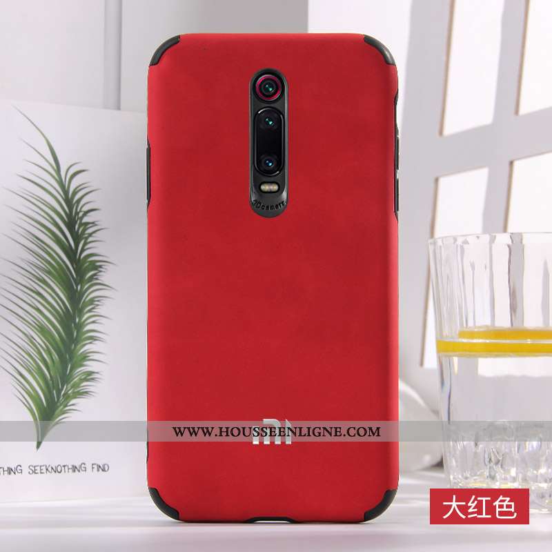 Housse Xiaomi Mi 9t Protection Cuir Mode Bleu Incassable Bordure Amoureux