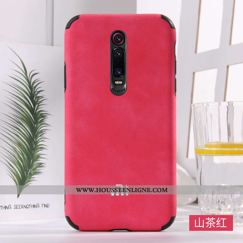 Housse Xiaomi Mi 9t Protection Cuir Mode Bleu Incassable Bordure Amoureux