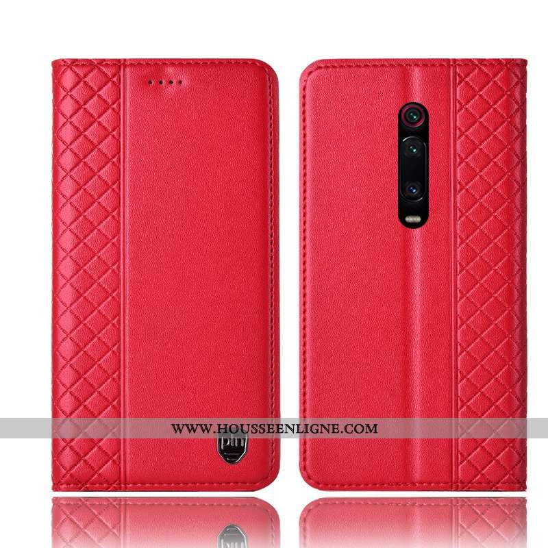Housse Xiaomi Mi 9t Protection Cuir Véritable Incassable Jeunesse Jaune Étui Petit