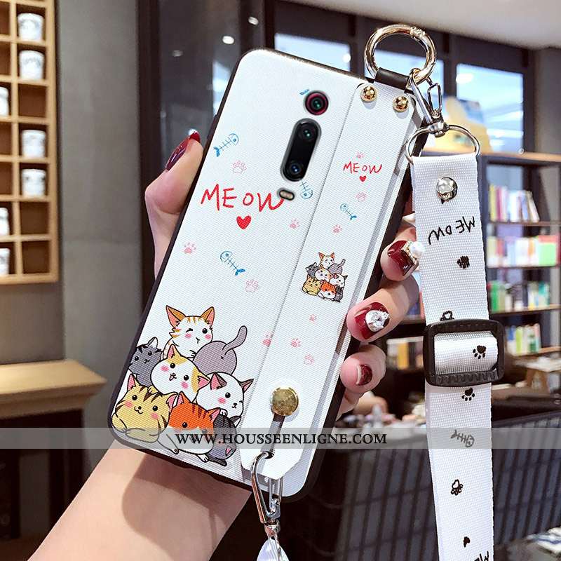 Housse Xiaomi Mi 9t Silicone Protection Dessin Animé Téléphone Portable Coque Rouge Blanc Blanche